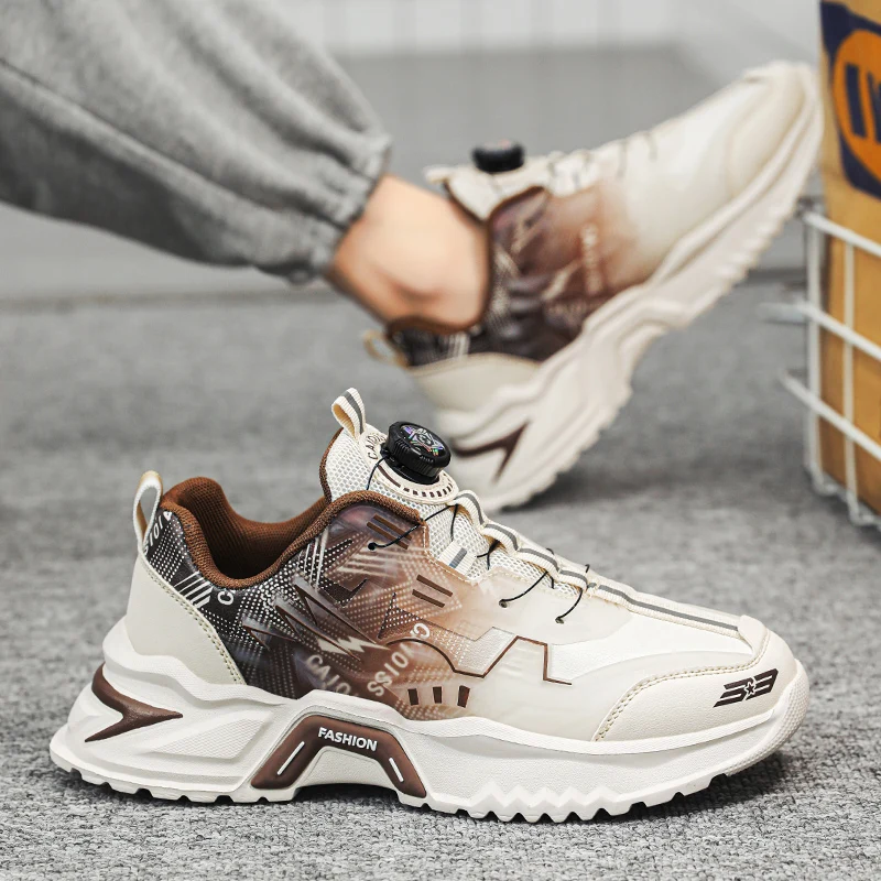 Plaid Sports Shoes for Men and Women, Fashionable and Breathable Running Shoes with Rotating Button Air Cushions, Ultra-Light Running Shoes for Men and Women, Suitable for Outdoor Workout and Traveling Men's Shoes 3