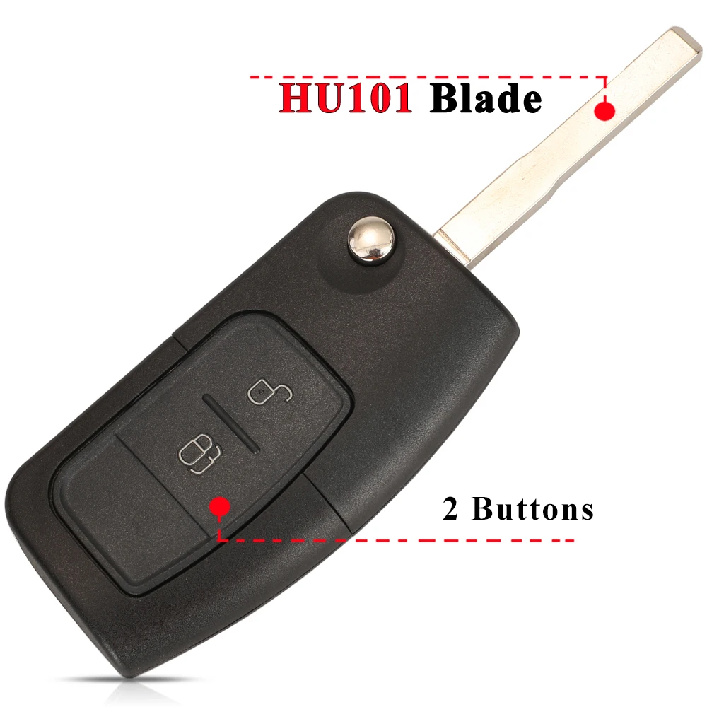 Enhanced Flip Folding Remote Car Key Shell - 3 Button Key Fob Case