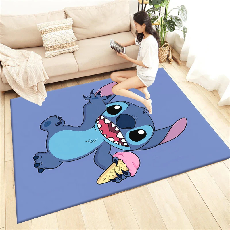 만화 스티치 HD 인쇄 카펫, 거실 장식, 소파, 테이블 러그, 피크닉, 캠핑, 야외, 문짝, 침실, 변기, 주방, 실내 매트 
