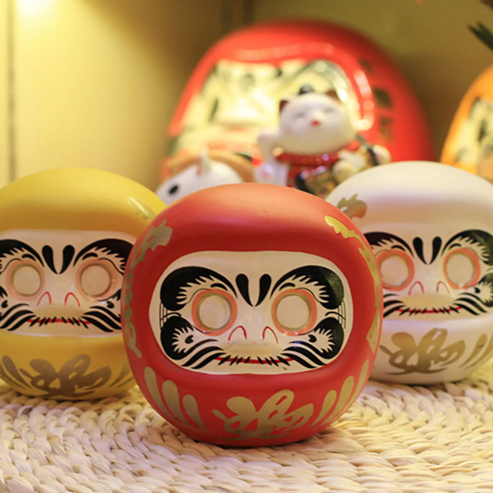 4.5 inch Japanese Ceramic Daruma Figurine, FengShui Figure Zen Ornament,  Lucky Charm Money Box, Home Tabletop Decor - AliExpress