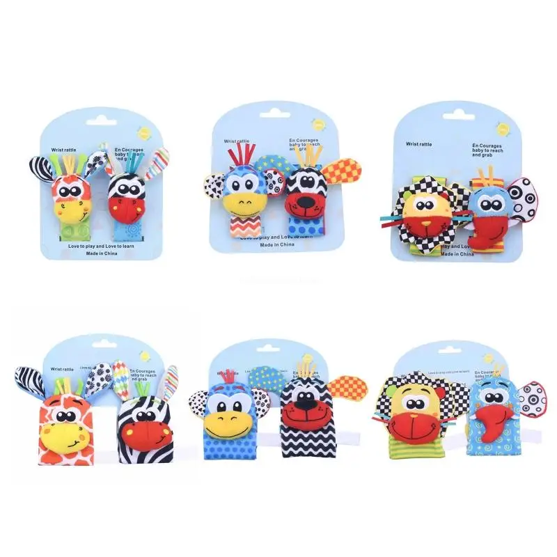 

2Pcs Soft Baby Arm Foot Plush Rattle Toy Interactive Crawling Grabbing Shaking Activity Toy for w/ Pleasant Dropship