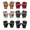 1 Pair Kids Winter Gloves Full Finger Knitted Gloves Warm Mittens Double-layer Gloves for Boys Girls Supplies 6 Colors-