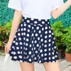Women Spring Summer Dot Printed Skirt Soft Breathable Loose High Waist A-line Pleated Midi Dress Fashion Party Costume 2