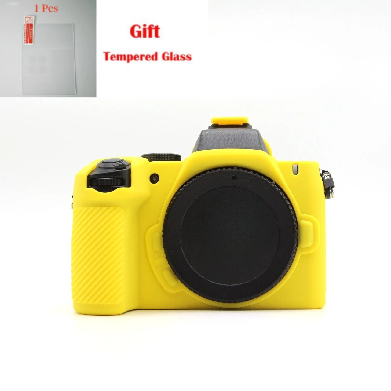 Nikon Z50II Z50-II용, 부드러운 실리콘 보호 케이스 실리콘 커버 내마모성 및 충격 방지 + 강화 유리 LCD 보호 필름