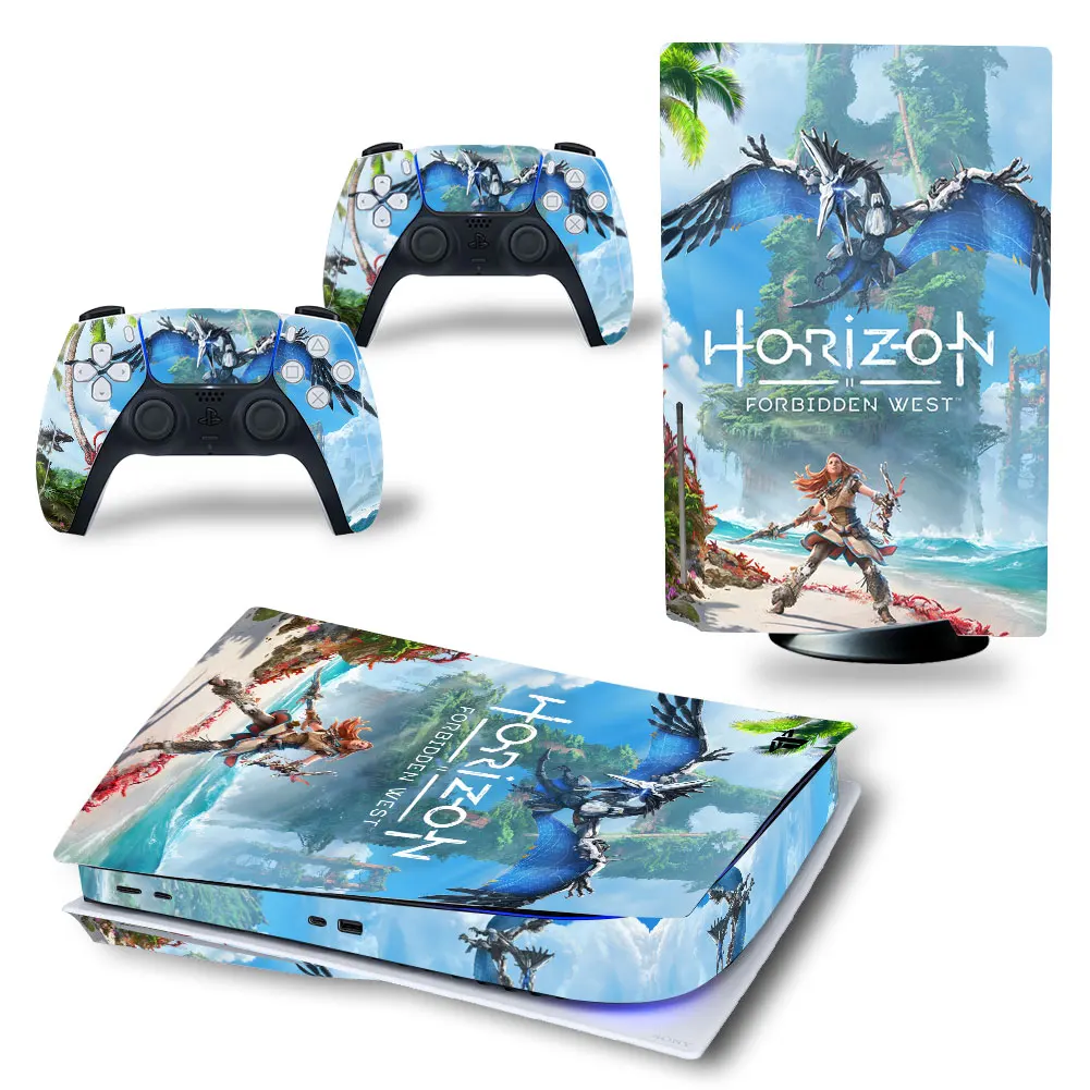 Decalcomania Adesiva Per La Pelle Del Disco Standard Horizon Decalcomania Per Console Ps5 E 2 Controller Ps5 Disk Skin Vinyl