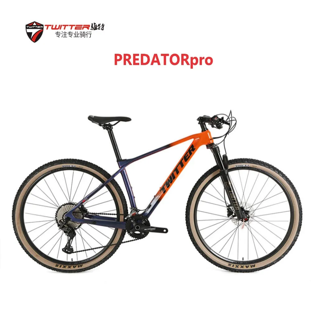 

TWITTER PREDATORpro XT/M8100-2*12S Oil Disc Brake AM Class Carbon Fiber Mountain Bike 27.5/29*15/17/19/21cm MTB