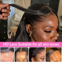 ISEE cheveux sans colle perruques cheveux humains prêt à porter droite sans colle pré-plumée porter et Go perruques 7x5HD dentelle avant perruques pré-coupées dentelle 5