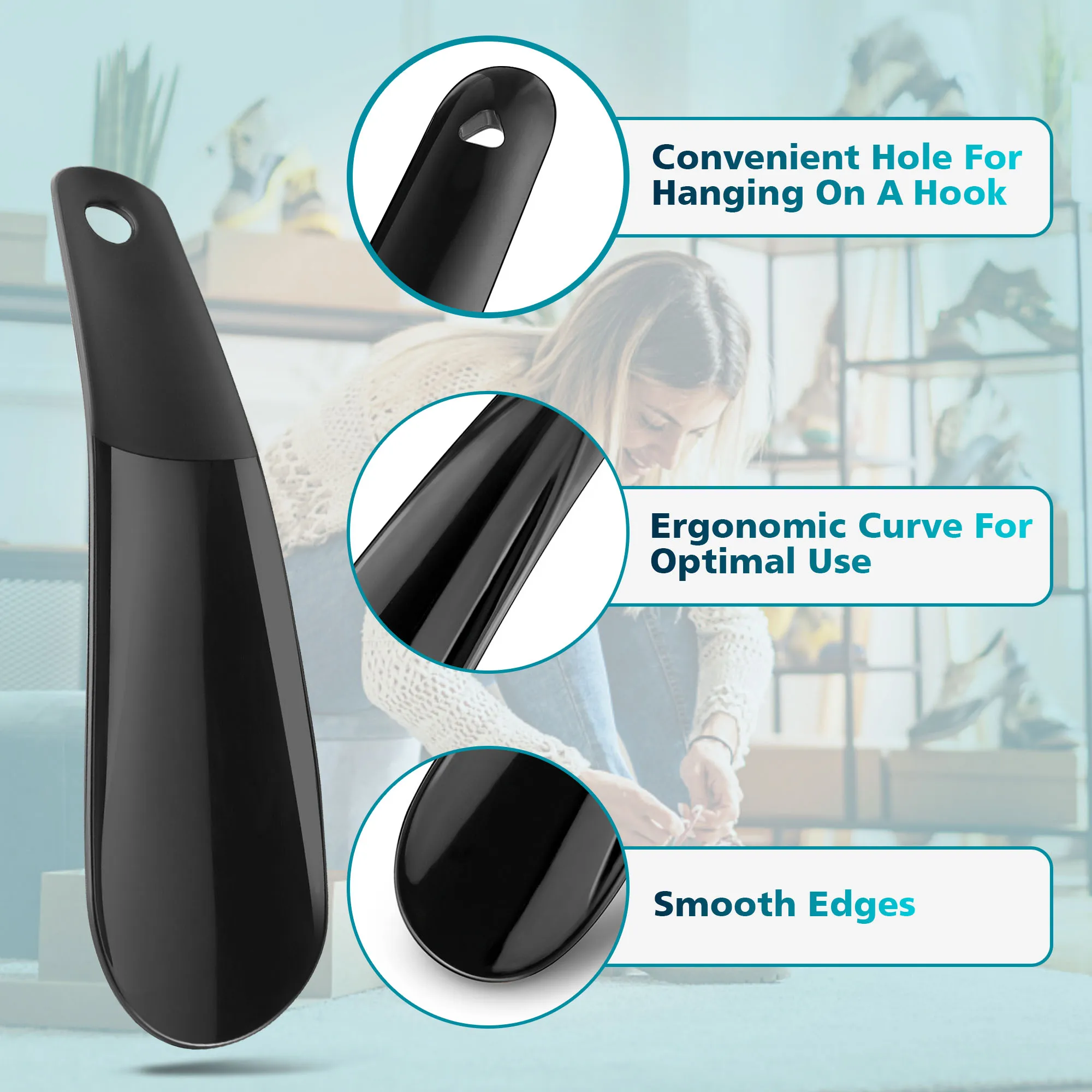 Plastic Shoe Horns Plastic Shoe Horn Shoe Horn Professional Shoe Horn Sturdy Slip Shoe Lifter Stand Plastic Spoon Shape Smooth Horns Wearing Shoes Nice Tool for Traveling