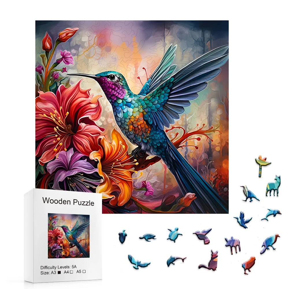 Wooden Jigsaw Puzzles Unique 3D Exquisite Peak Bird Animal Wooden Puzzle Toys
