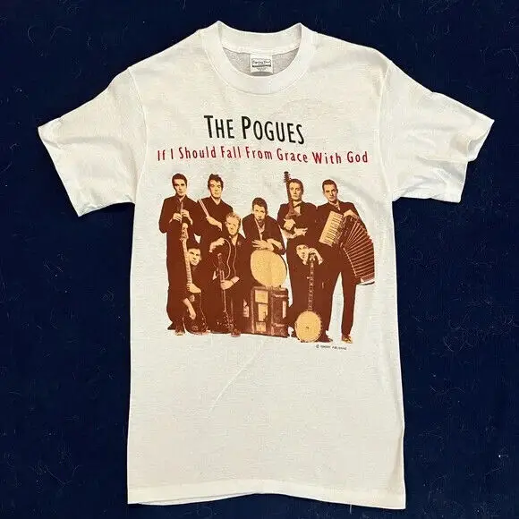 The Pogues 1988 Tour T-Shirt Unisex Bianca In Cotone Unisex S-5Xl Vn2637