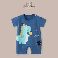 0-2 Years Baby Boys Summer Thin Cartoon Rompers Baby Girls Short Sleeve Bodysuit Newborn Infants Jumpsuit New Costume 1