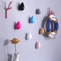 1PC Water Drop Shaped Hook Wood Wall Hanger Door Back Hanger Key Holder Handbag Hat Clothes Wooden Hook Decorative Hooks 1
