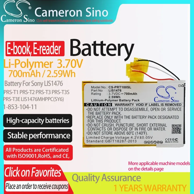 Batteria Di Ricambio Per Sony Reader PRS-300 – Li-Polymer 3.7V 680mAh, Compatibile Con Modelli PRS-300BC/RC/SC - 2