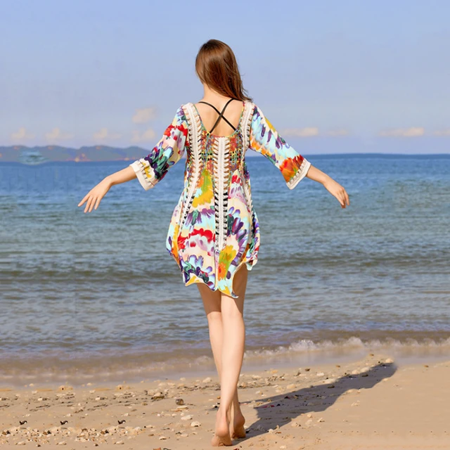 Hollow Out Crochet Cover Up Dress 5