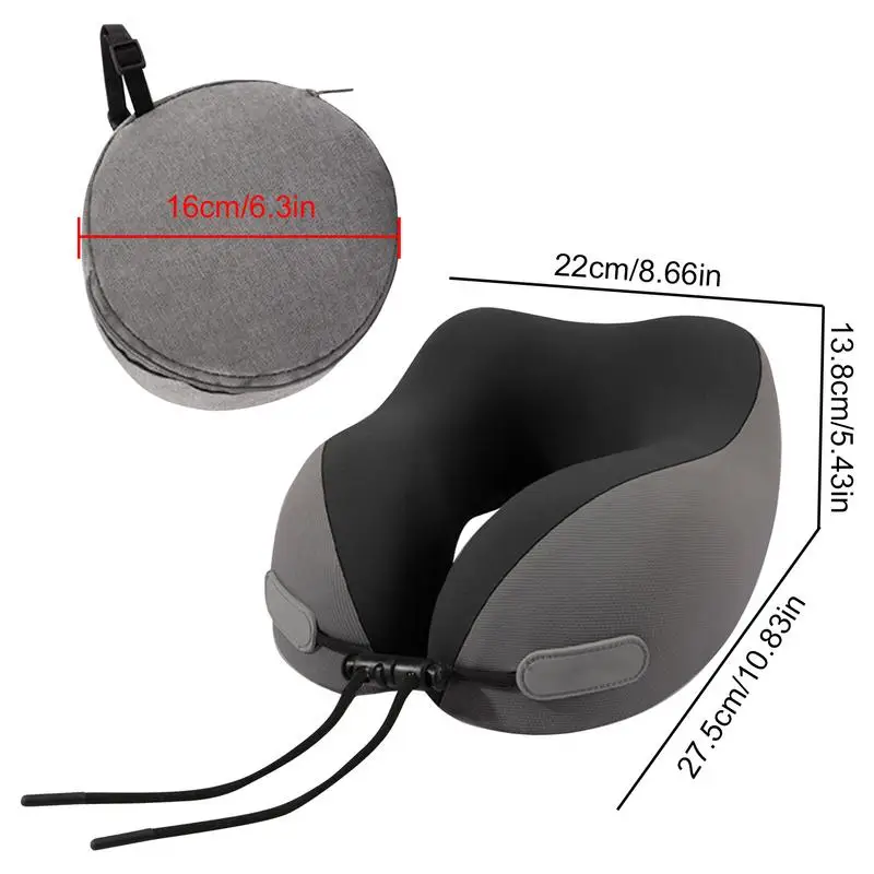U-Shaped Memory Foam Travel Neck Pillow Portable Foldable Airplane Pillow Cervical Support Sleeping for Car Home Travel