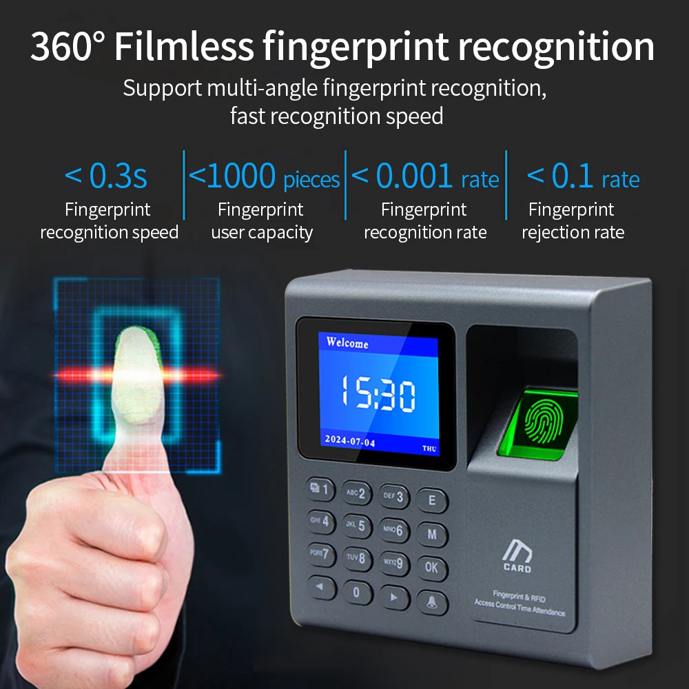 Klokken in de machine V4L Dynamische Gezichtsherkenning Palm RFID Kaart Deur Toegangscontrole