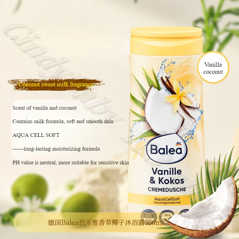 Balea Moisturizing Fragrance Body Wash Honey Coconut Milk Floral Warm and Clean Hydrating Moisturizing Sensitive Skin 300ml