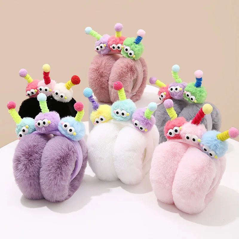 New Winter Children Cartoon Earmuffs Love Ears Plush Funny Women Earmuffs Riding Cold Proof Student Ear Protector Girls