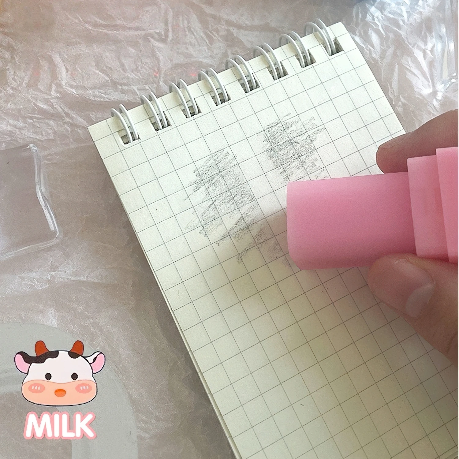 4pcs Pencil Eraser Milk Eraser Set Cartoon Mini Banana Chocolate Less Dust Eco PVC Cleaning Tools