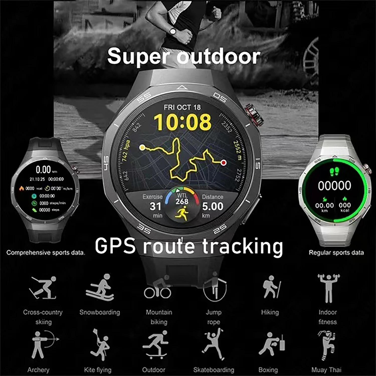 For Androi WATCH GT 5 Pro Smartwatch 2024 Hello HT32 46mm HD AMOLED 4GB ROM NFC GPS Compass Bluetooth Call Clock Smart Watch Men