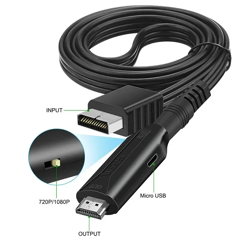 

PS2 to HDMI Adapter Audio Video Converter Adapter Cable 480i/480p/576i for Sony PS2 to HDMI for All PS2 Display Modes