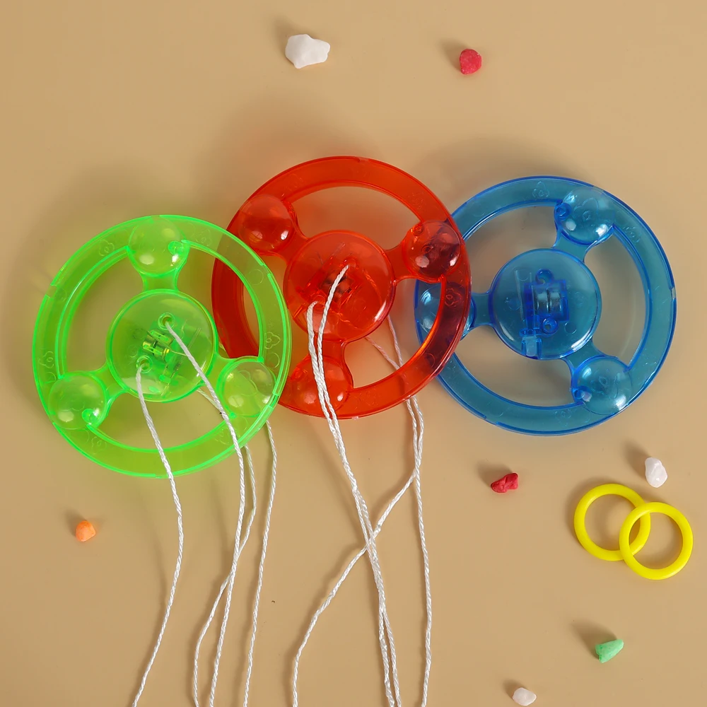 5-1Pcs Flywheel Spinning Toy Spinner Children Pull Line Flashing Toys Led Light Up Glow Wheel Luminous Rope Spinner Toy Gifts fidget toys fidget spinner fidget toy fidget spinners fidget toy set