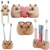 Multi-functional Capybara Toothbrush Holder Drain Hole Hanging/Free Standing Toothpaste Storage Shelf Reusable Stable 1