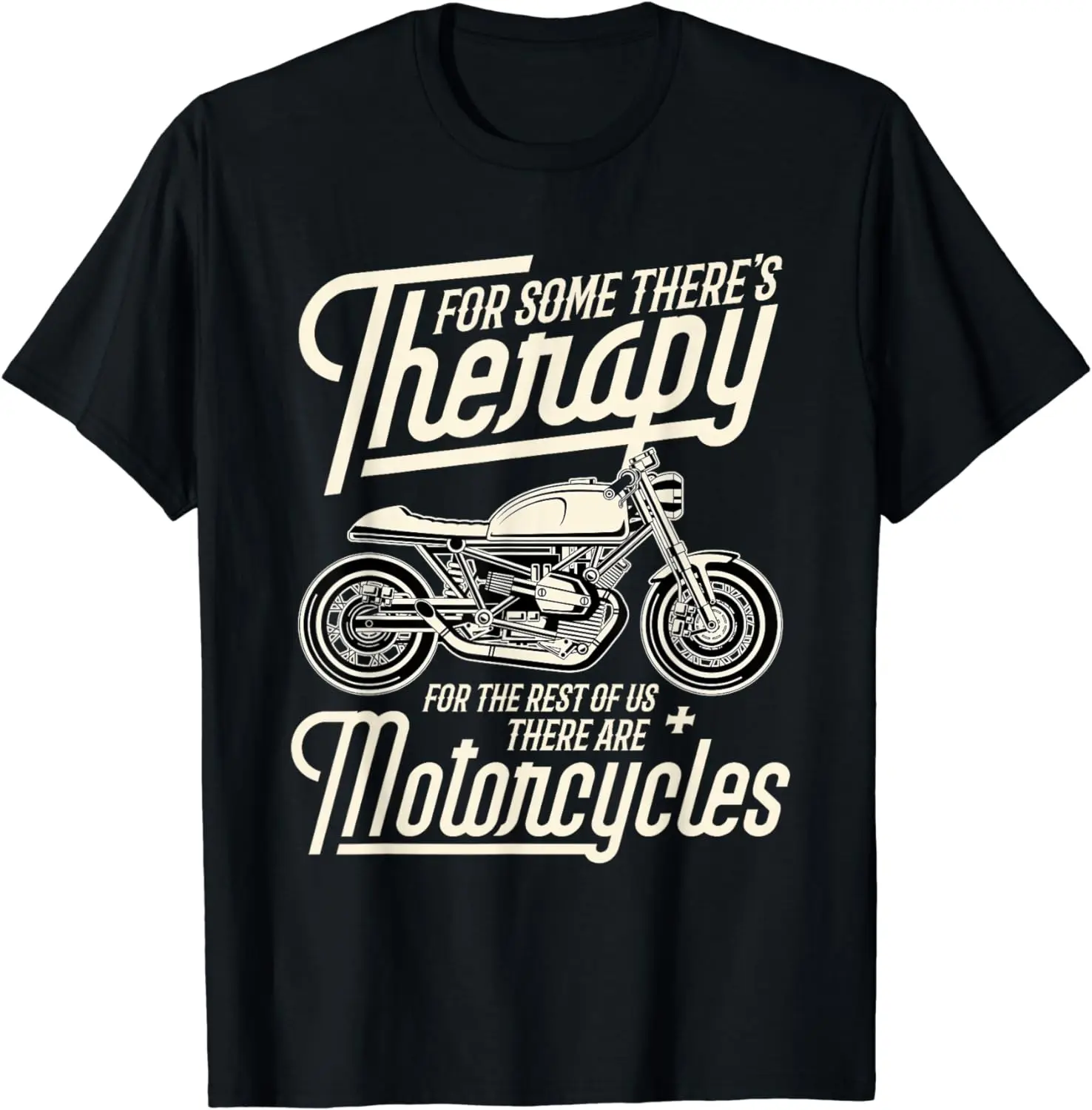 

Funny Motorcycle Rider Therapy - Vintage Biker Gift Short Sleeve T-Shirt