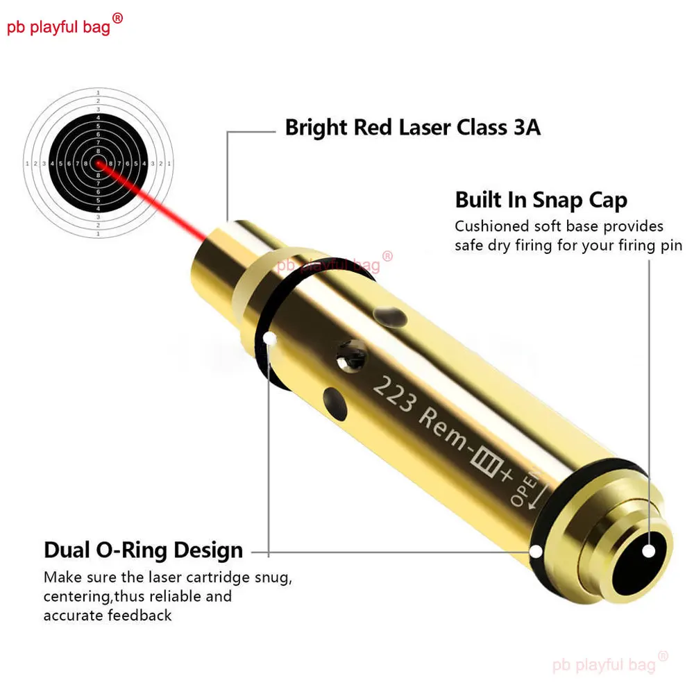 Tactical Red Laser Bore Sighter For 223REM Outdoor sports Training 2MW Laser Bullet Adult Leisure Game Toy Accessories QG534 2