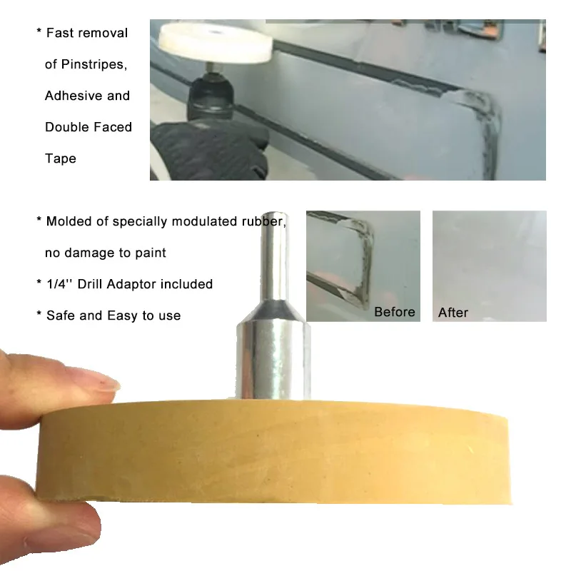 Car sticker remover Car Pneumatic Rubber Eraser Wheel Pad Rubber Disk Decal Eraser Wheel Car Sticker Remover Paint Cleaner Polish Auxiliary Tool