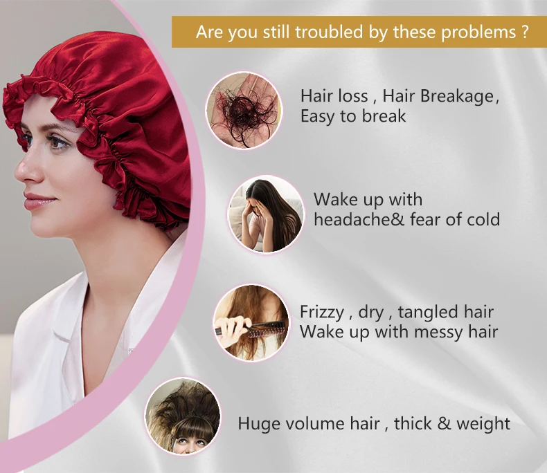 Natural silk cap designed to reduce friction during sleep