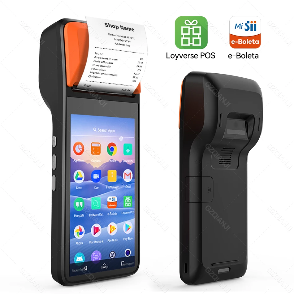 passport scanner Handheld Android PDA Mini PC Pos Terminal Receipt Bill Thermal Printer Machine All in one with NFC Camera Barcode Reader scanspeeder