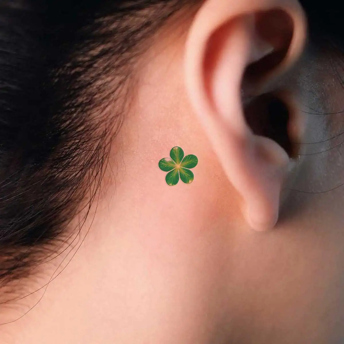 TATTOO 4pcs Waterproof Temporary Tattoo Sticker Green Four Leaf Clover Heart shaped Star Flower Fake Tatoo Women Men
