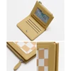 Small Short Wallet Korean Grid PU Leather Women Fold Zipper Coin Purses Card Holder Credit ID Card Clip Coin Handbag Pocket 6
