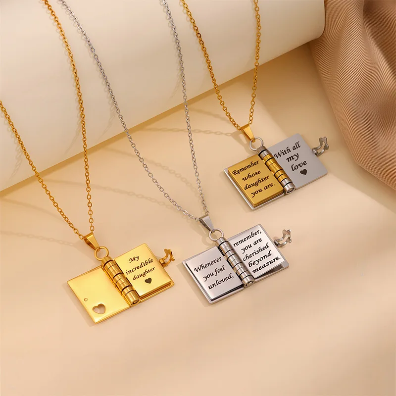 Collier "Mon Petit Livre Étoile" - Pendentif Livre Réglable, Cadeau Fille Significatif
