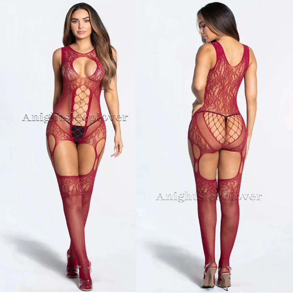 Sexy Bodystocking Open Crotch Fetish Porno Sexi Women Crochless Teddy Lingerie Bodysuit Sexy Erotic Underwear Baby Doll