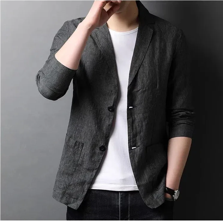 Thin linen suit spring autumn casual men's clothing casual jacket