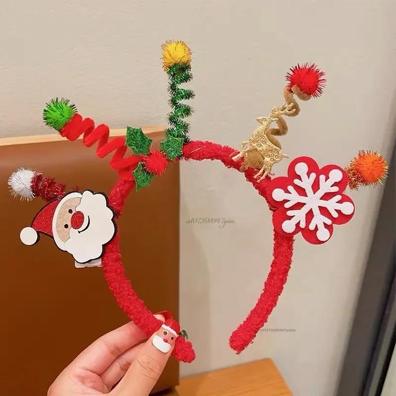 Christmas Headband Kids Adult Santa Claus Elk Xmax Tree Hair Accessories Photo Props Christmas Decoration New Year Gifts