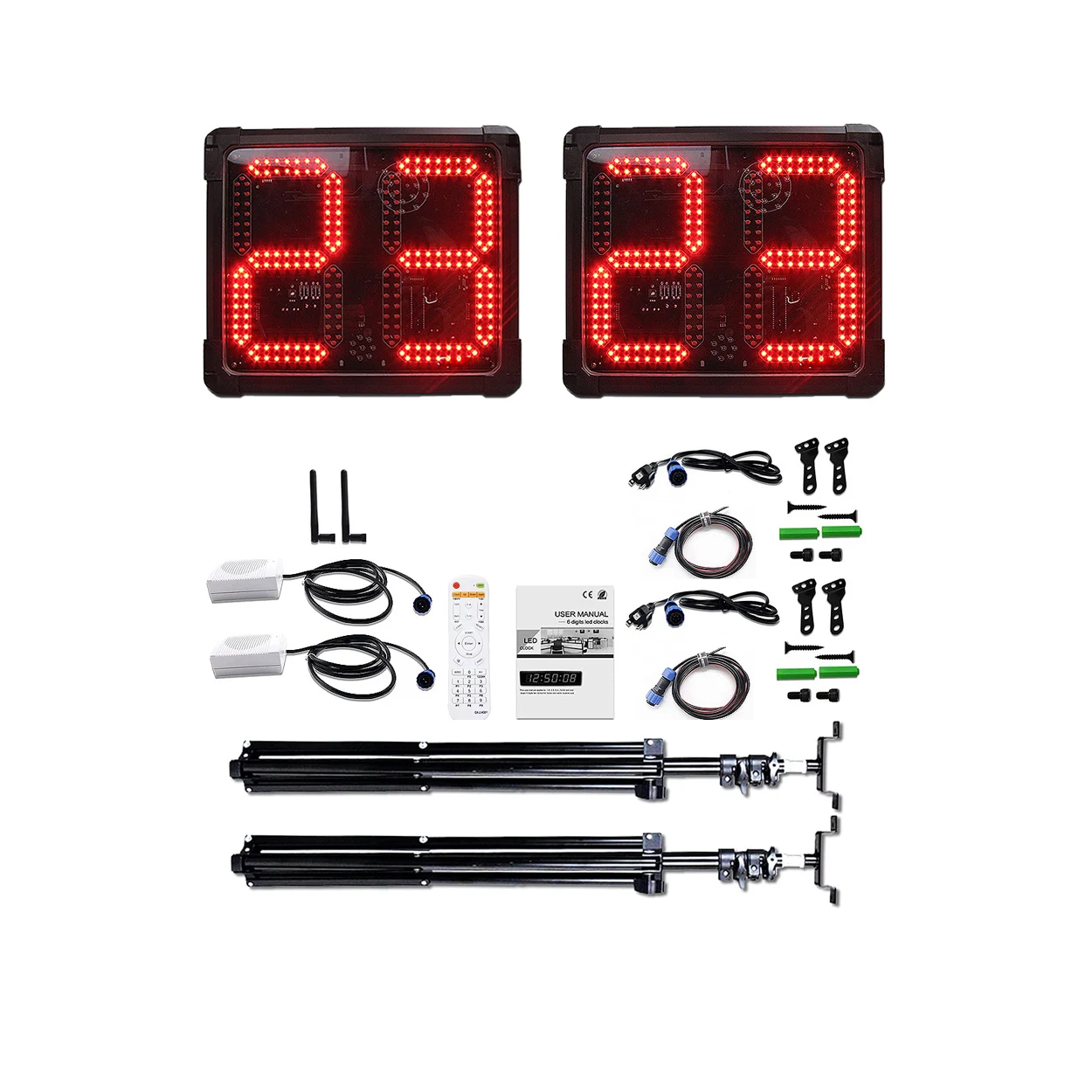 Water resistant Shot Timer Set of 2 with Synchronized Timing, Audio