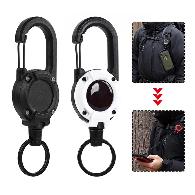 NEW Heavy Duty Retractable Pull Badges ID Reel Carabiner Key Chain Buckle Key  Holder Outdoor Keychain