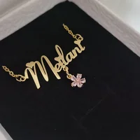 Flower Zircon Custom Name Jewelry Set For Kids Gift