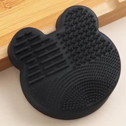 Silicone Bear - Shaped Portable Makeup Brush Cleaner - Cute and Compact Cleansing Tool (Black)