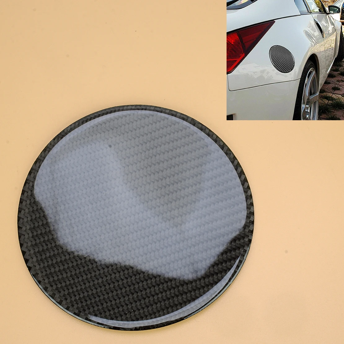 

Черная крышка из углеродного волокна для крышки топливного бака автомобильной двери, наклейка для отделки подходит для Nissan 350Z 2003 2004 2005 2006 2007 2008