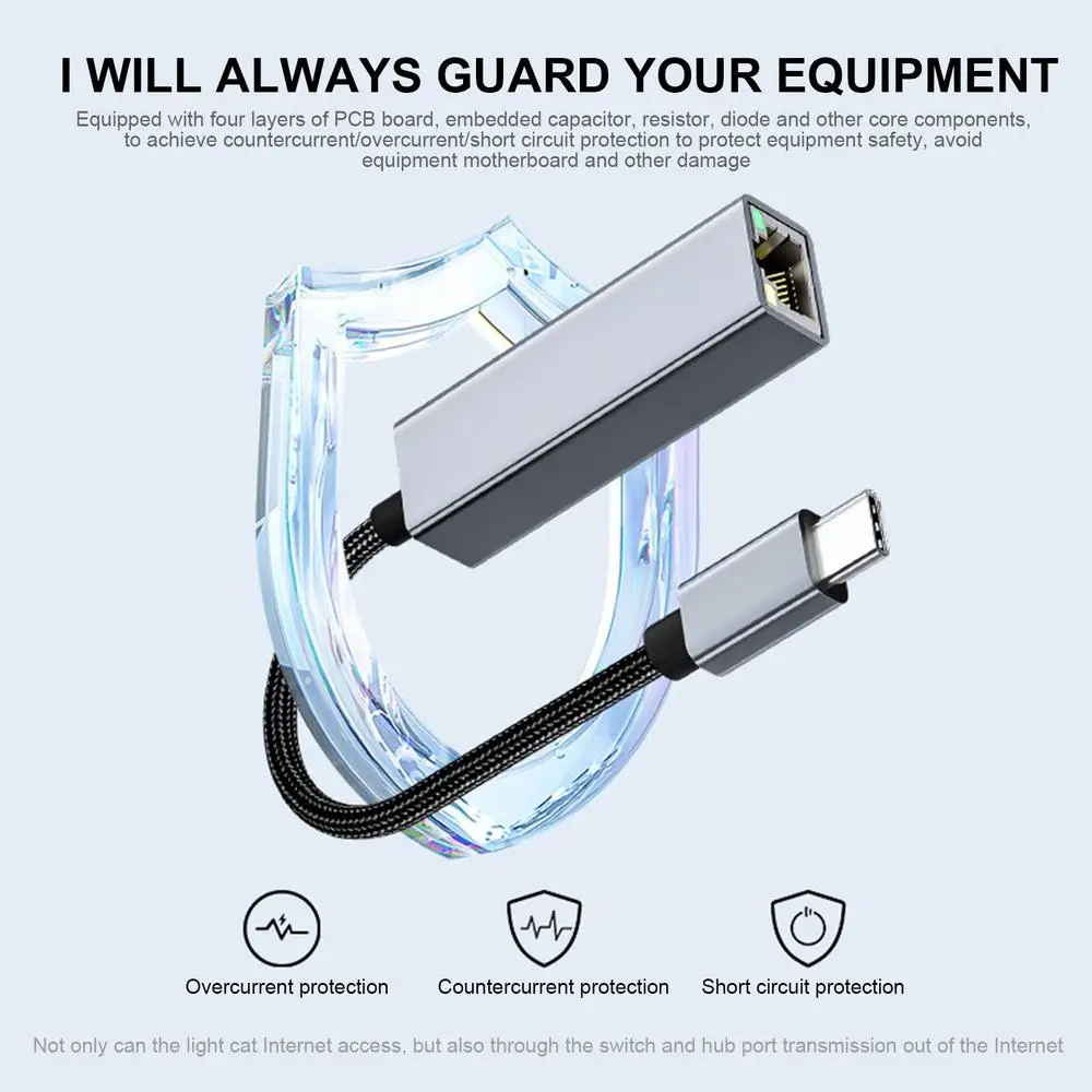 

USB Type C Ethernet Adapter Network Card USB\Type-C To RJ45 1000Mbps Lan Internet Cable For MacBook PC Windows XP 10 8 7 Android