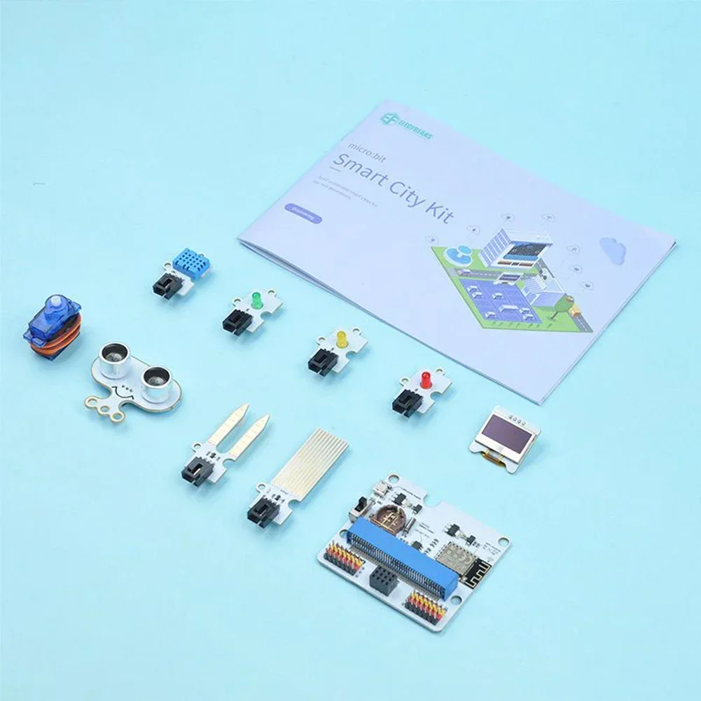 ELECFREAKS Micro:bit Smart City Kit IOT:bit Internet WIFI Extension Board for microbit ESP8266 Buzzer/RTC Module IOT Program DIY