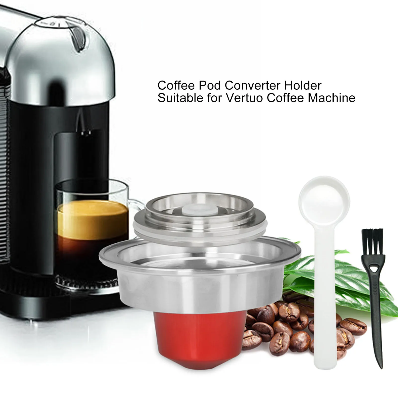 Coffee Pod Converter Holder Rust Resistant Convenient Use Stainless Steel Compact Coffee Pod Adapter for Vertuo Machine