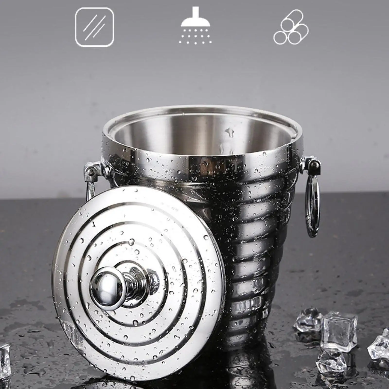 Metal Ice Bucket Champagne Bucket Cooler Bucket for Cocktails Camping Picnic Metal Ice Bucket Champagne Bucket Cooler Bucket for Cocktails Camping Picnic