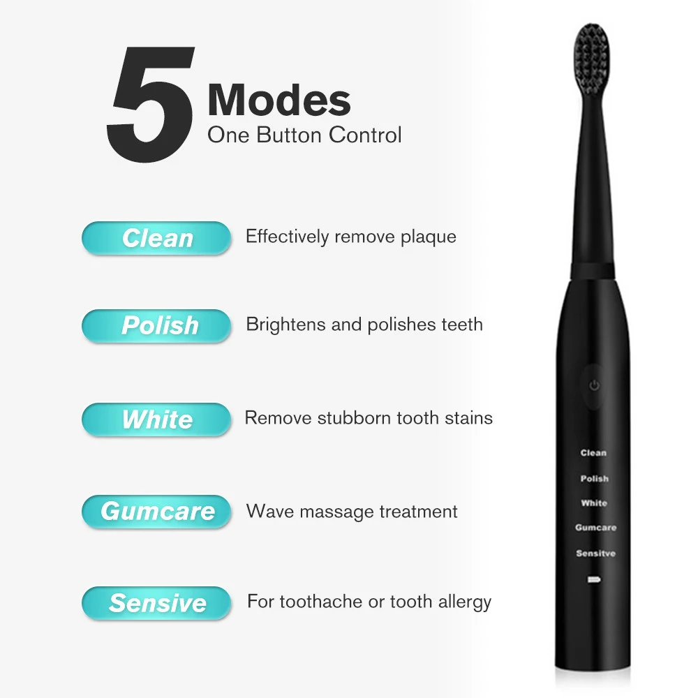 Electric Toothbrush for Adults Kid Smart Timer Whitening IPX7 Waterproof USB Charge Replaceable Brush Head J110 J209 electric toothbrush