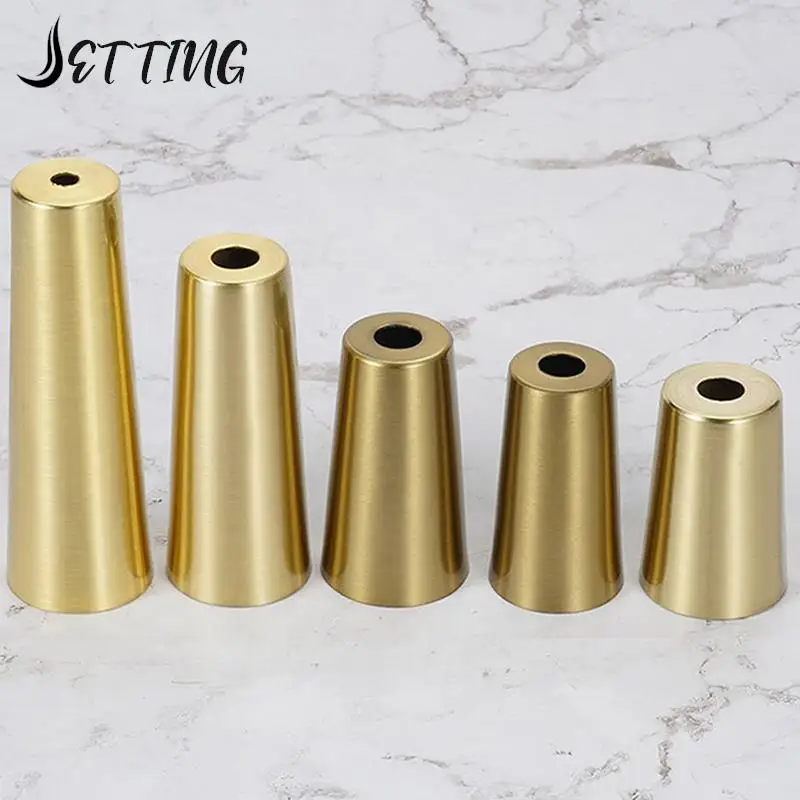 1Pc Furniture Leg Tip Cap Gold Brass Copper Cabinet Leg Cover Chair Feet Protector Sofa Leg Tube Metal Cup Furniture Fittings