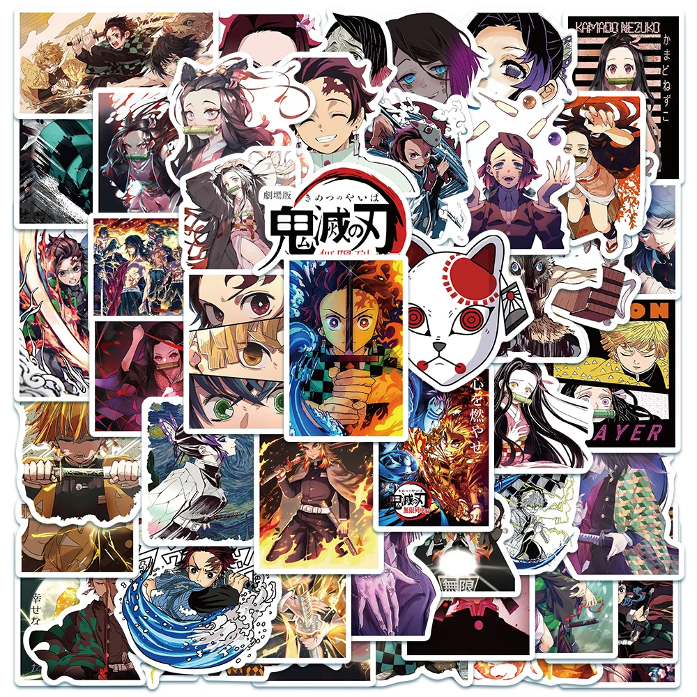 

10/50Pcs Demon Slayer Hot Anime Stickers Funny DIY Decals Luggage Water Bottle Fridge Guitar Skateboard Sticker Kid Toys